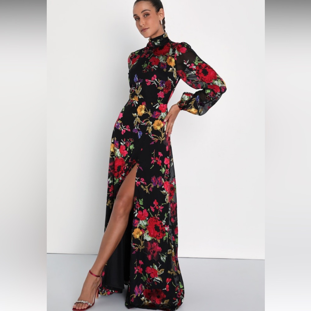 Lulus floral backless maxi dress